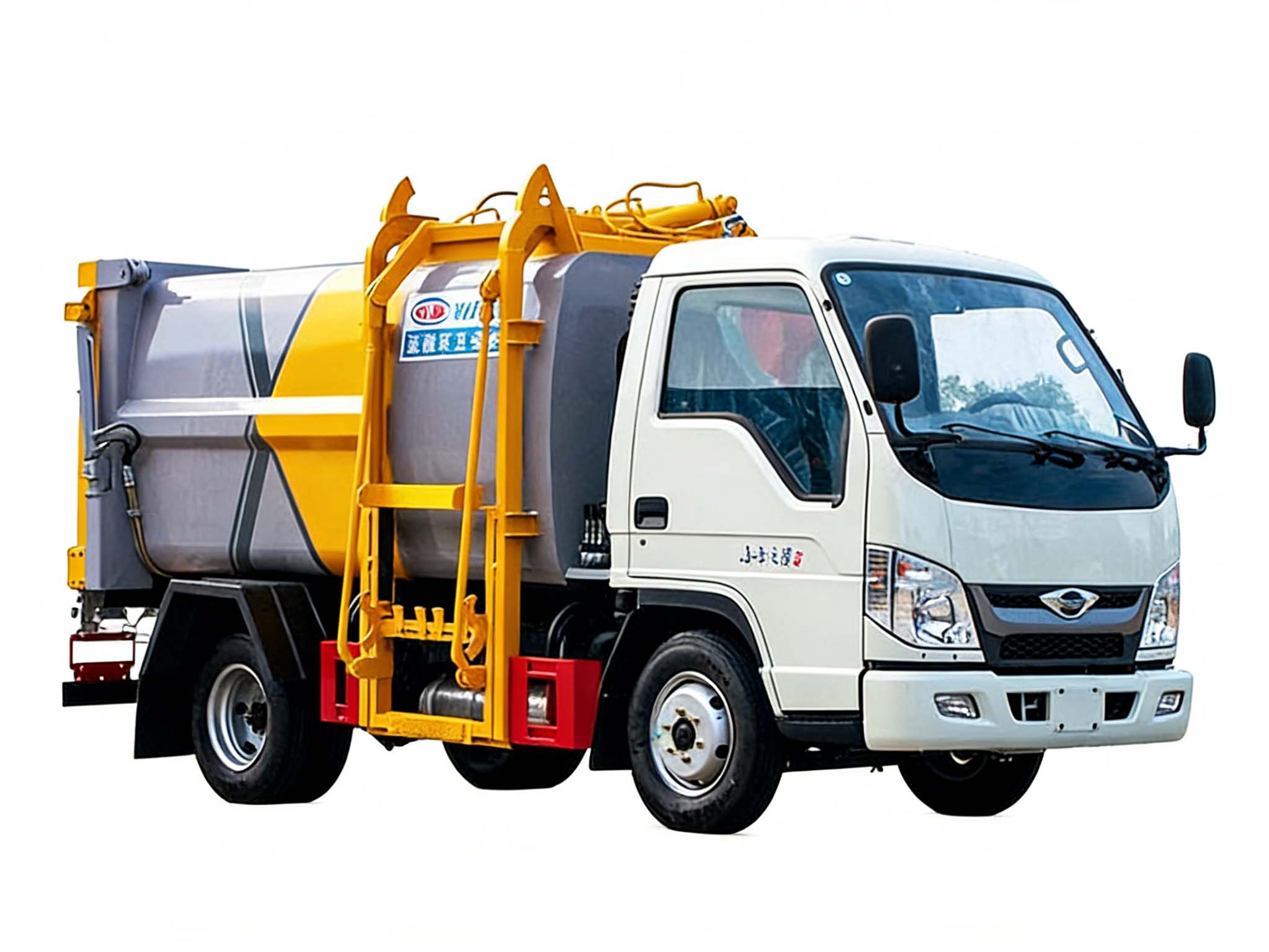 福田小卡5方側裝壓縮垃圾車